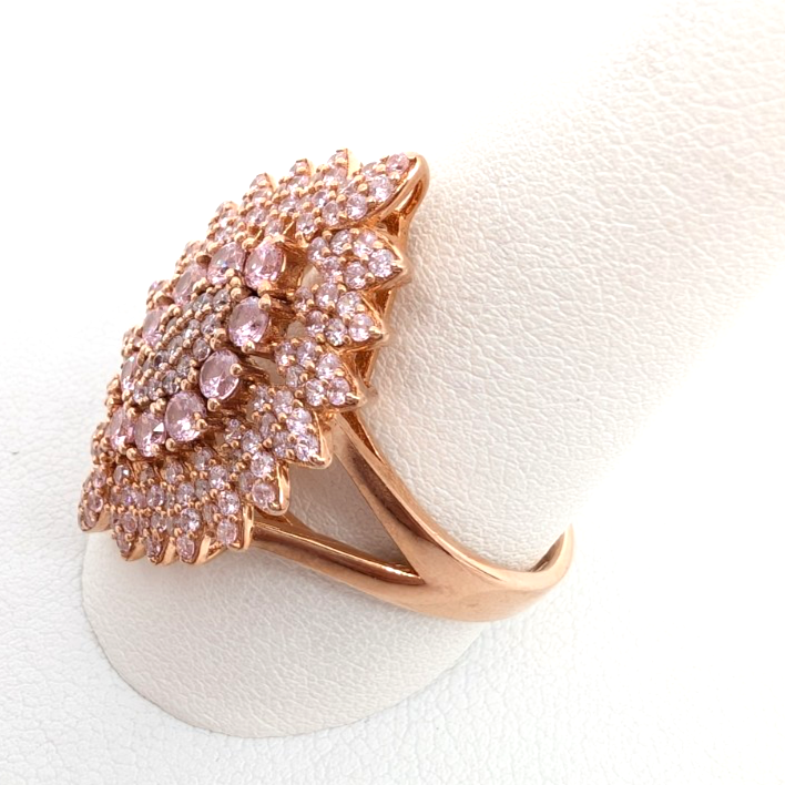 Sterling Silver 925 9 Ring Pink Cluster R868- FOX1920 - Image 6