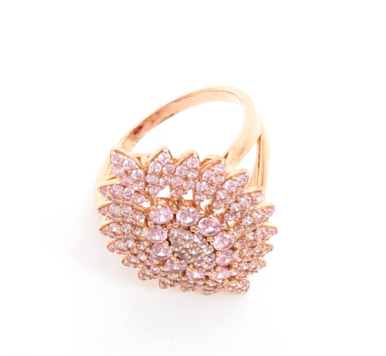 Sterling Silver 925 9 Ring Pink Cluster R868- FOX1920 - Image 9