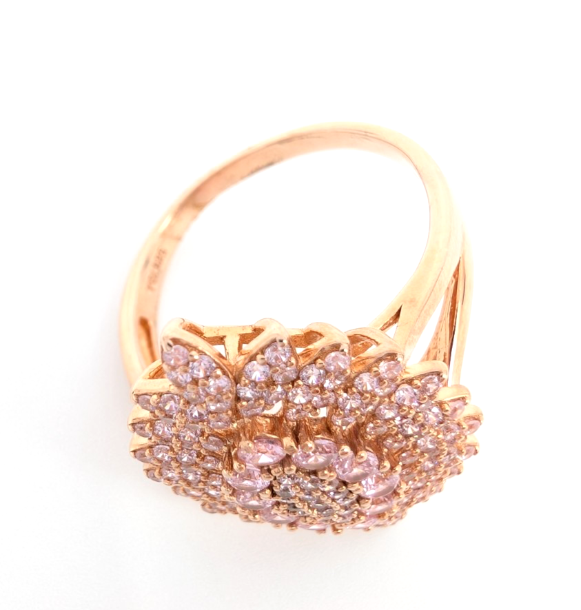 Sterling Silver 925 9 Ring Pink Cluster R868- FOX1920 - Image 10