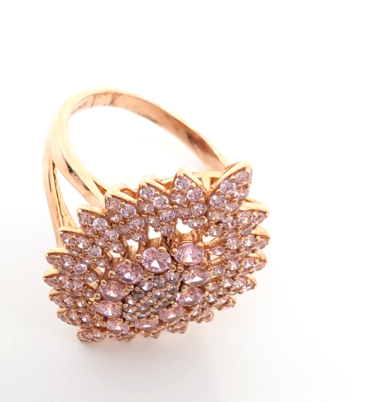Sterling Silver 925 9 Ring Pink Cluster R868- FOX1920 - Image 11