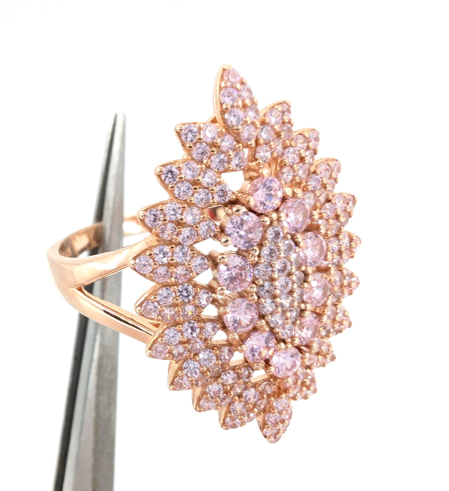 Sterling Silver 925 9 Ring Pink Cluster R868- FOX1920 - Image 15