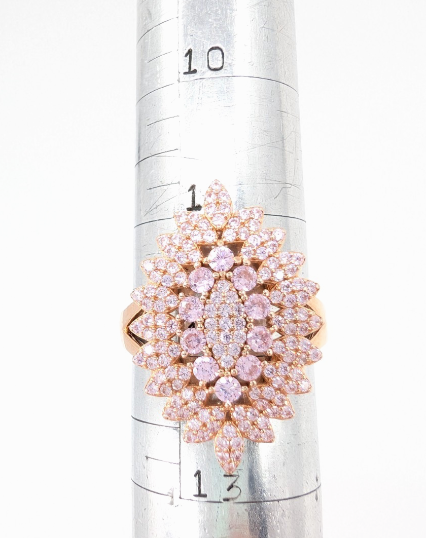 Sterling Silver 925 9 Ring Pink Cluster R868- FOX1920 - Image 19