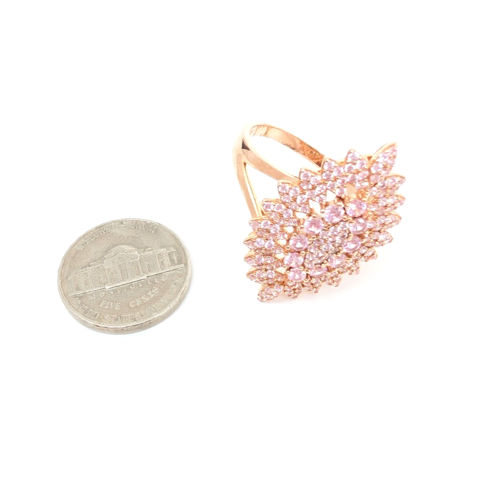 Sterling Silver 925 9 Ring Pink Cluster R868- FOX1920 - Image 20