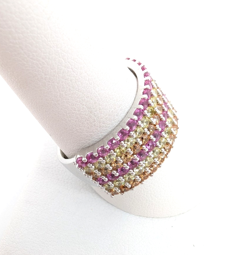 Sterling Silver 925 10 Ring O/Y/P pave 13630 - Image 3