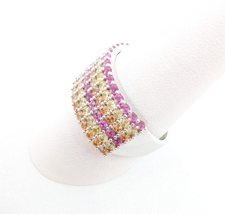 Sterling Silver 925 10 Ring O/Y/P pave 13630 - Image 4