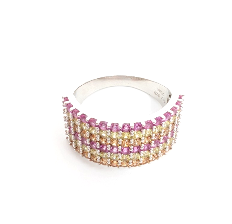 Sterling Silver 925 10 Ring O/Y/P pave 13630 - Image 6