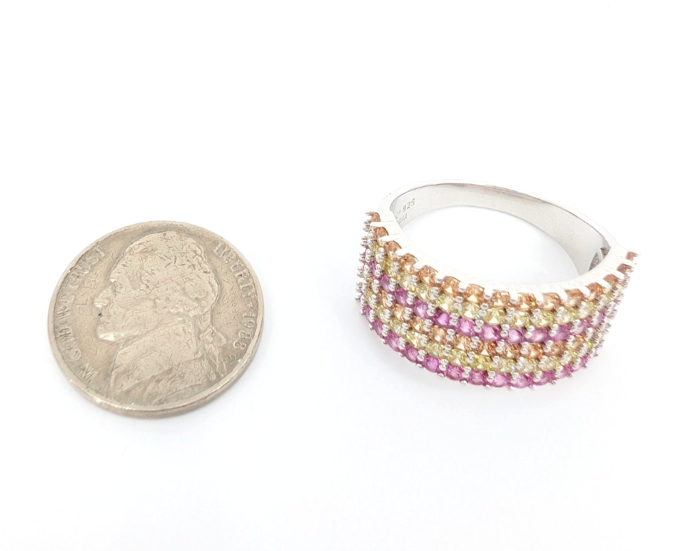 Sterling Silver 925 10 Ring O/Y/P pave 13630 - Image 7