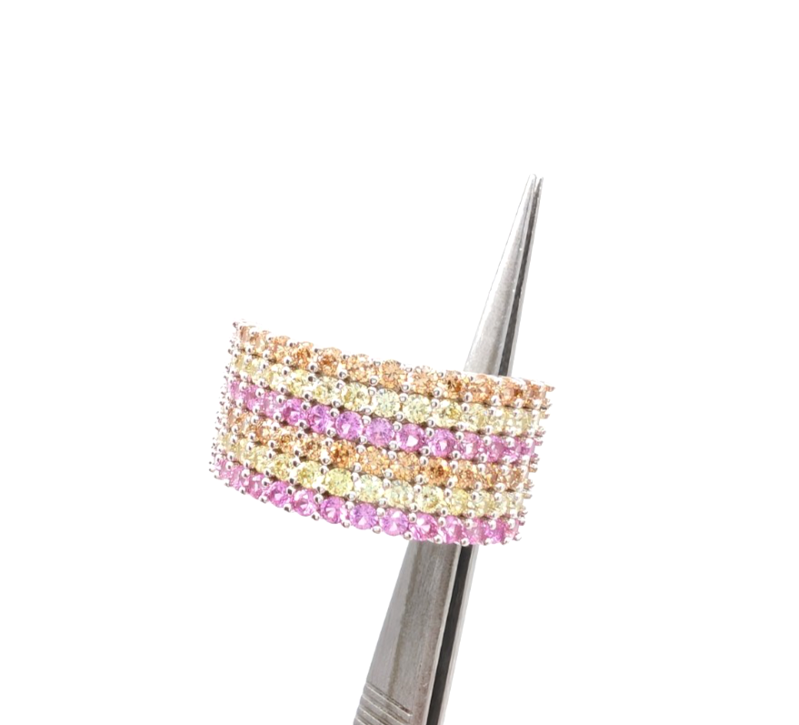 Sterling Silver 925 10 Ring O/Y/P pave 13630 - Image 8