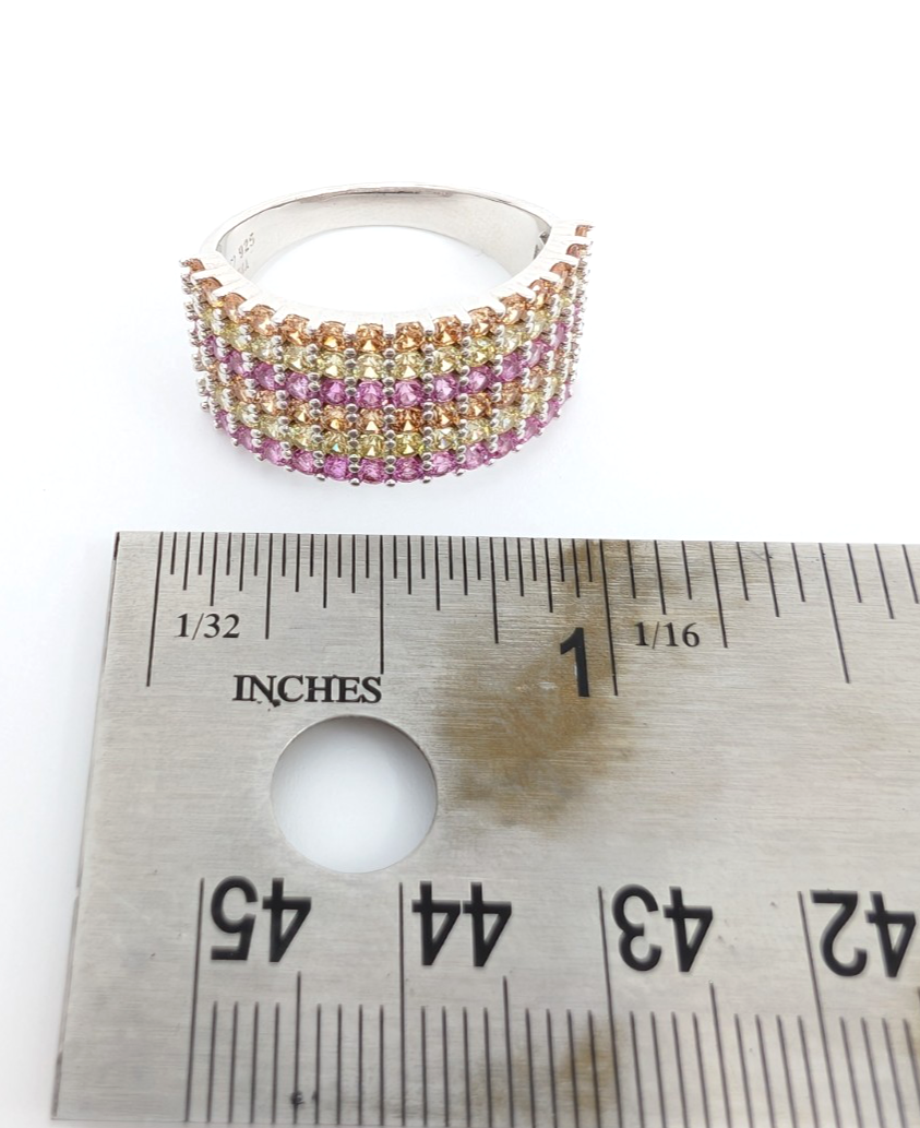 Sterling Silver 925 10 Ring O/Y/P pave 13630 - Image 9