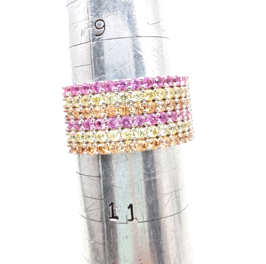 Sterling Silver 925 10 Ring O/Y/P pave 13630 - Image 13