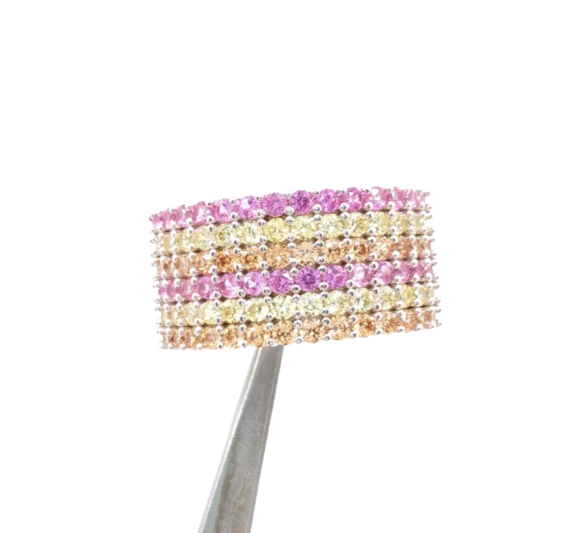 Sterling Silver 925 10 Ring O/Y/P pave 13630 - Image 16