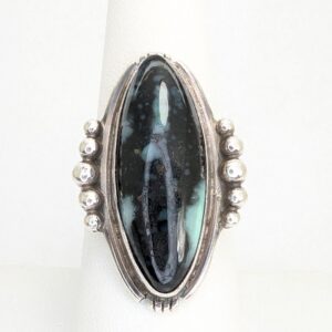 Running Bear Sterling Silver 925 Oval Veriscite Gemstone Ring O927