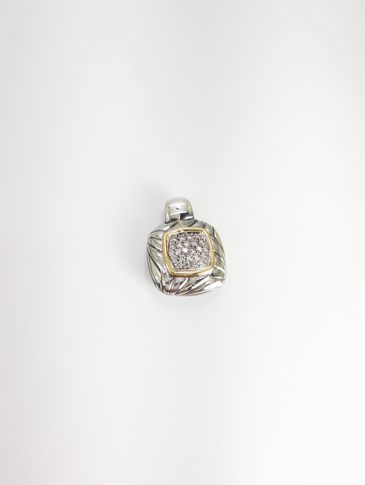 Sterling Silver 925/22K Pendant Dia Cluster 11772 - Image 7