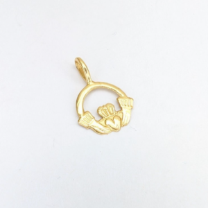 14K Yellow Gold 5/8" Claddagh Charm Pendant 11158