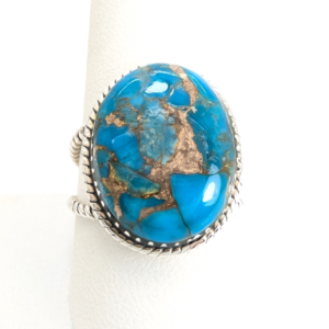 Sterling Silver 925 Turquoise Rope Ring 14639