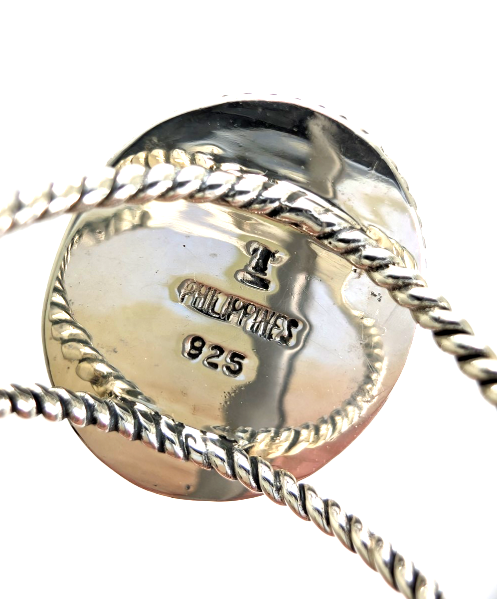 Sterling Silver 925 Turquoise Rope Ring 14639 - Image 16