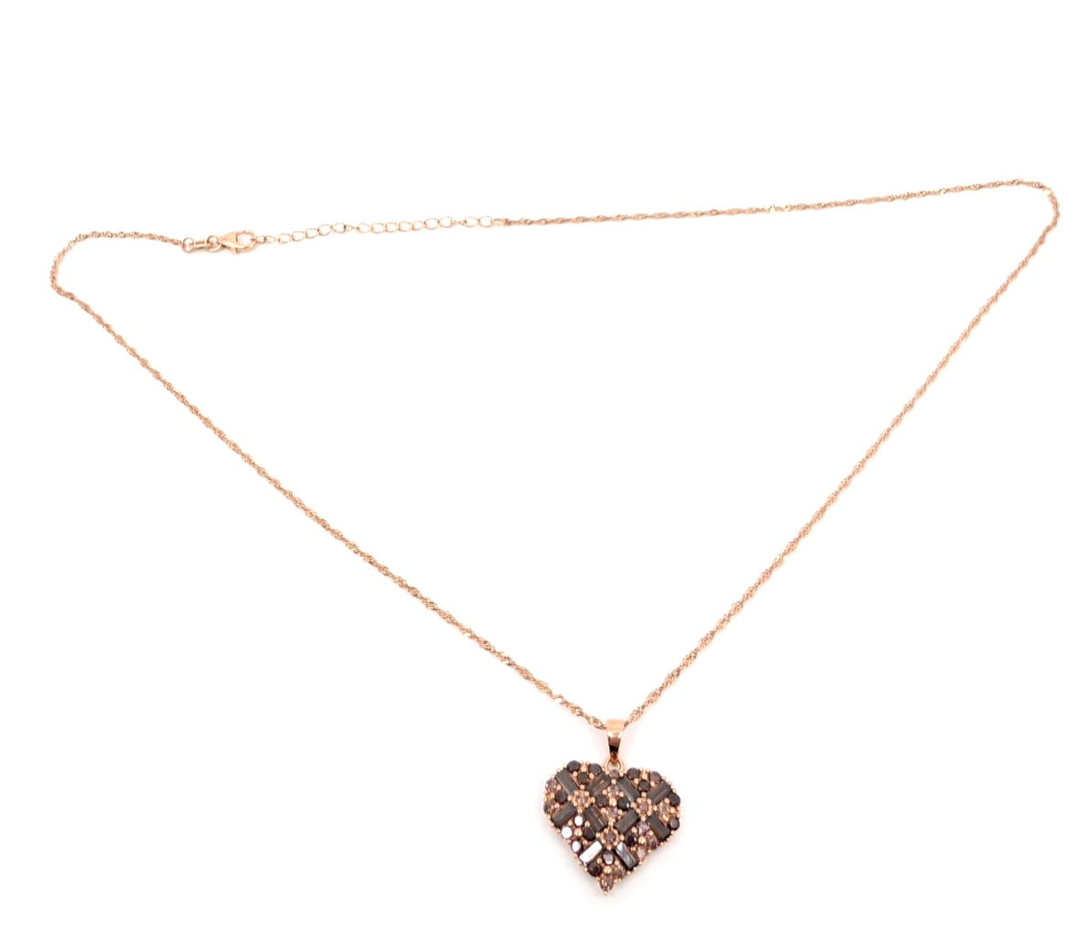 Sterling Silver 925 17.5"- 19.5" Necklace RGP Singapore Heart R858- FOX1910 - Image 12