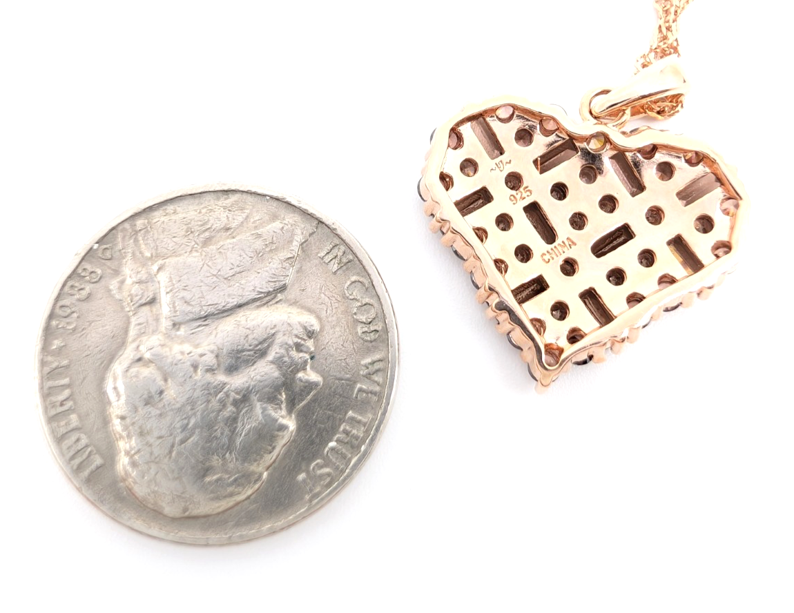 Sterling Silver 925 17.5"- 19.5" Necklace RGP Singapore Heart R858- FOX1910 - Image 19