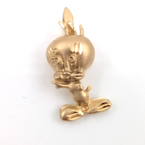 14K Yellow Gold WB Looney Tunes Tweety Bird Charm Pendant 20405