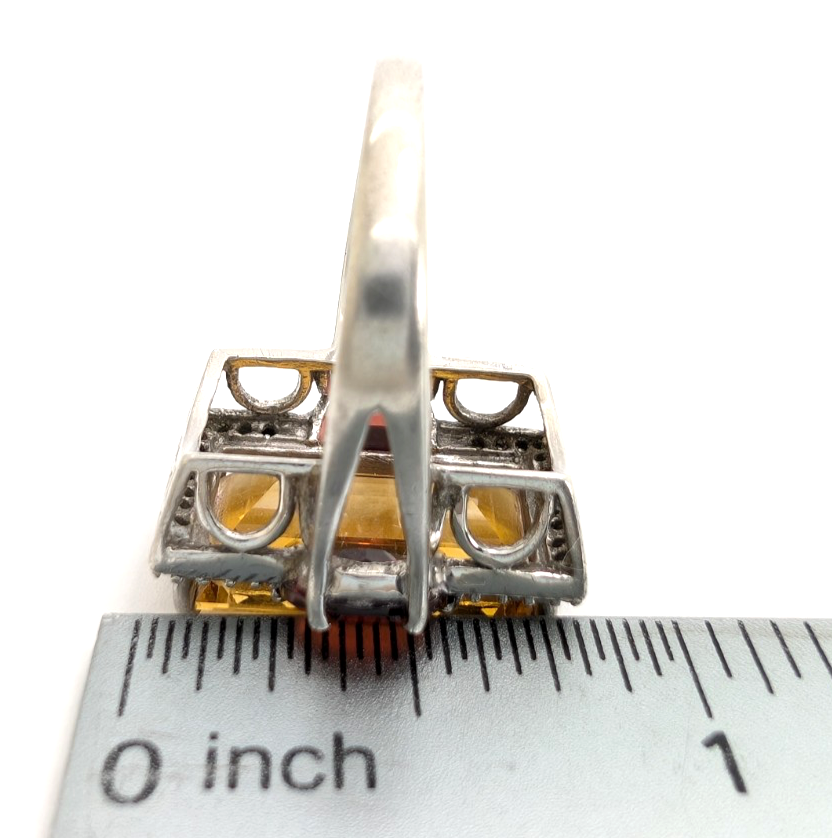 Sterling Silver 925 Citrine & Garnet Ring R1072- CRN38 - Image 10