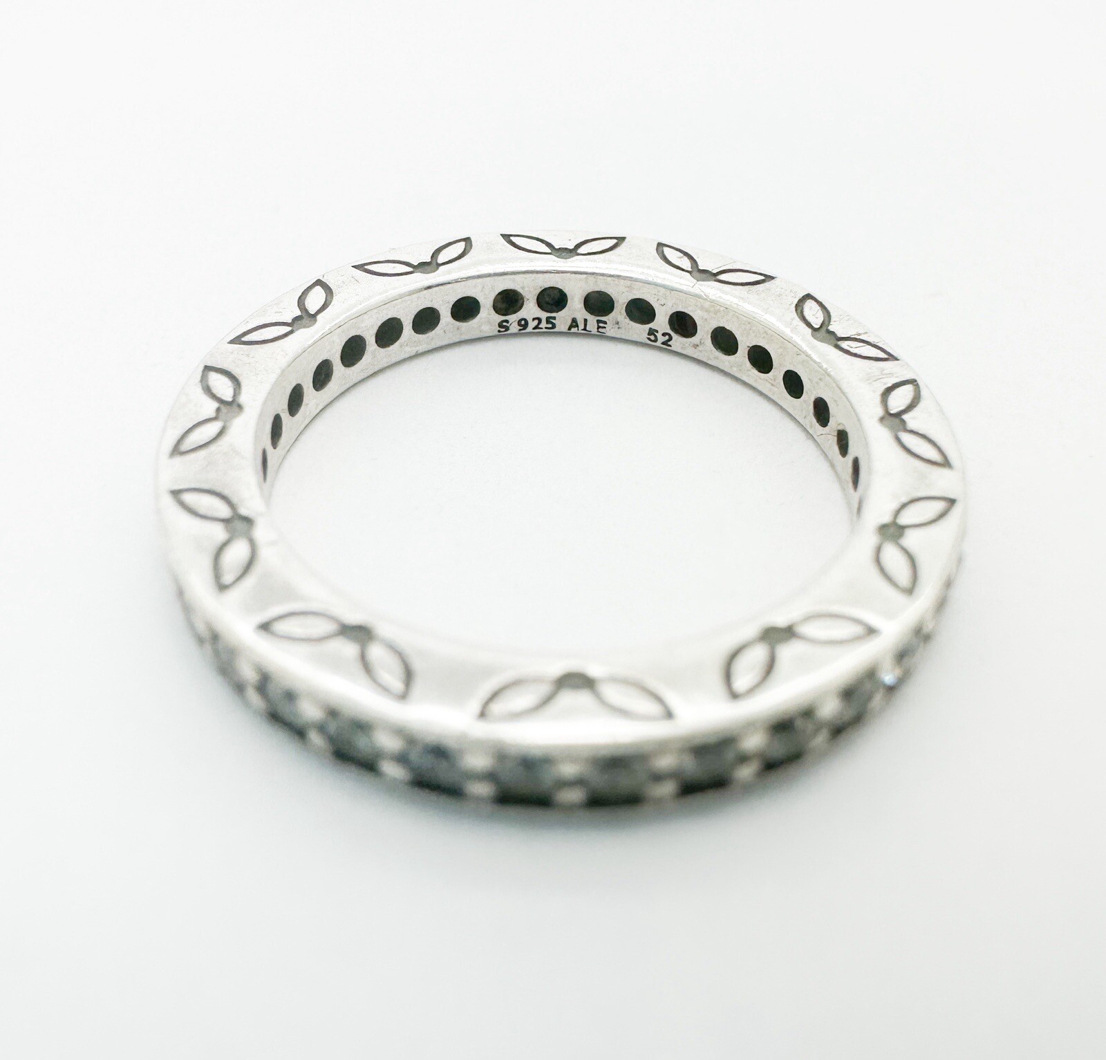 Authentic Pandora Sterling Silver 925 Fancy CZ Eternity Band Ring 10461 - Image 7