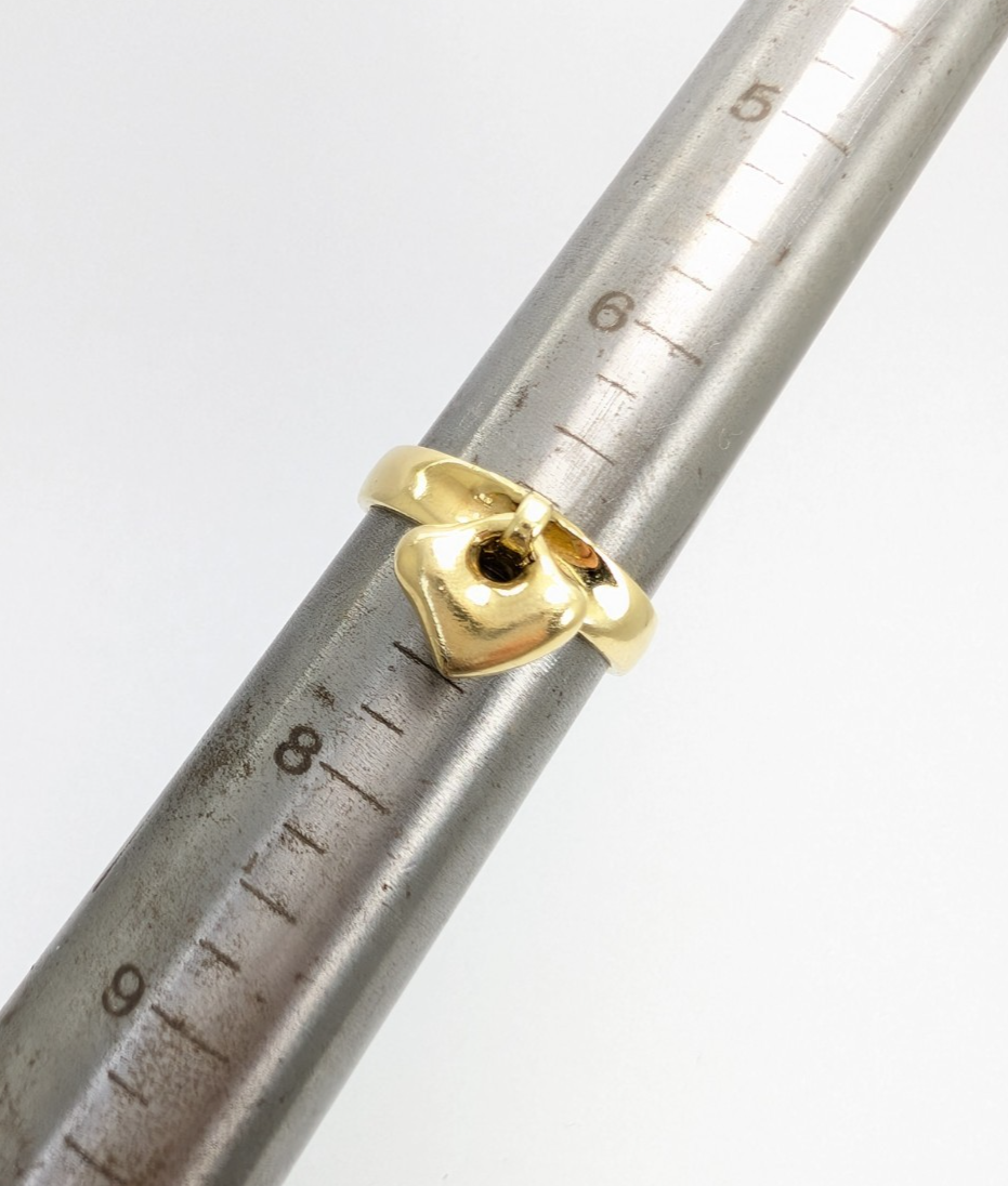 Robert Lee Morris 18K Yellow Gold Dangle Heart Band Ring 11137 - Image 9