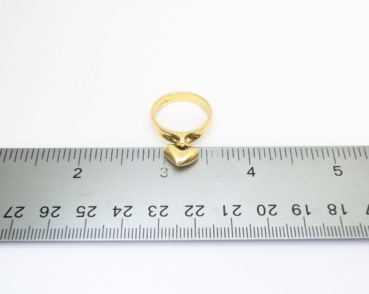 Robert Lee Morris 18K Yellow Gold Dangle Heart Band Ring 11137 - Image 11