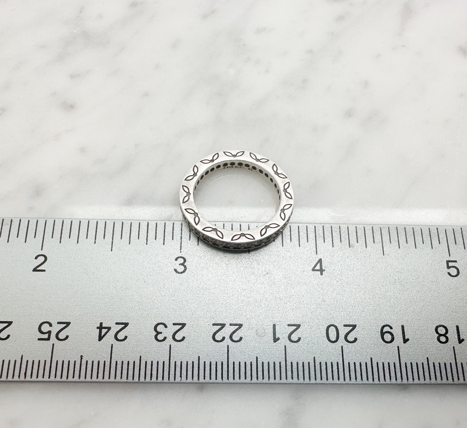 Authentic Pandora Sterling Silver 925 Fancy CZ Eternity Band Ring 10461 - Image 10