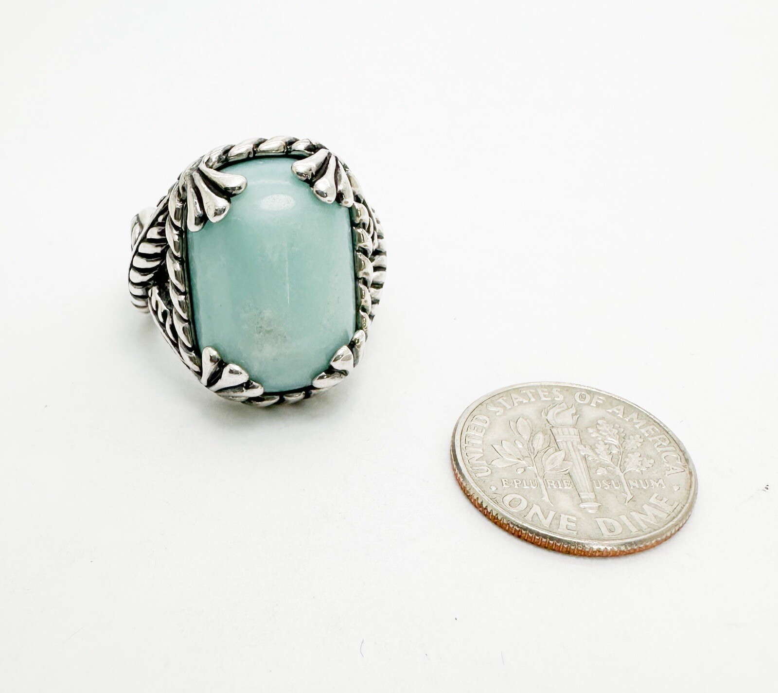 Carolyn Pollack Relios Sterling Silver 925 Blue Amagonite Gemstone Ring O445 - Image 7