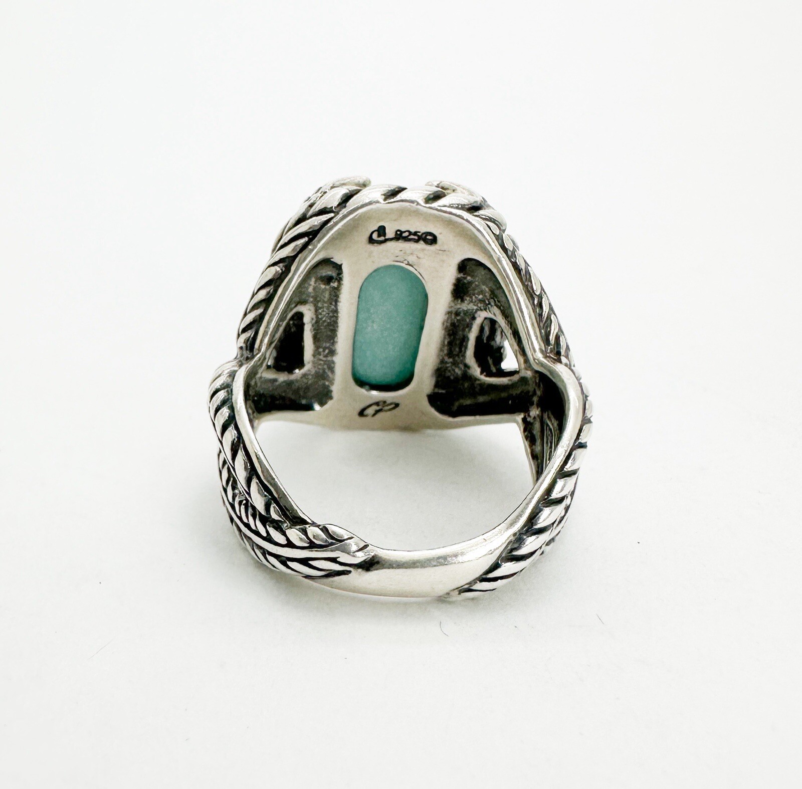 Carolyn Pollack Relios Sterling Silver 925 Blue Amagonite Gemstone Ring O445 - Image 8
