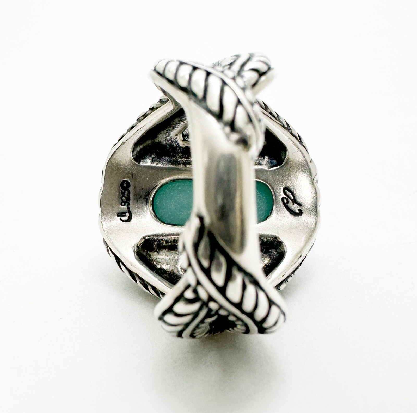 Carolyn Pollack Relios Sterling Silver 925 Blue Amagonite Gemstone Ring O445 - Image 9