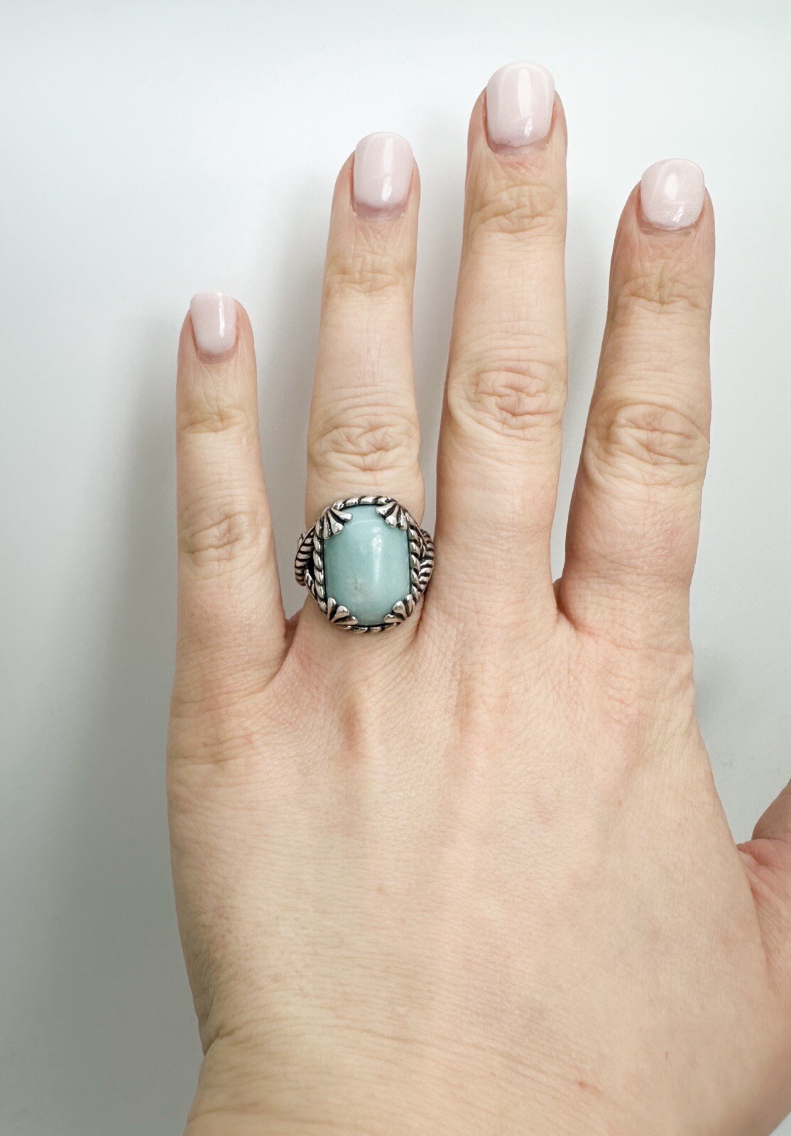 Carolyn Pollack Relios Sterling Silver 925 Blue Amagonite Gemstone Ring O445 - Image 10