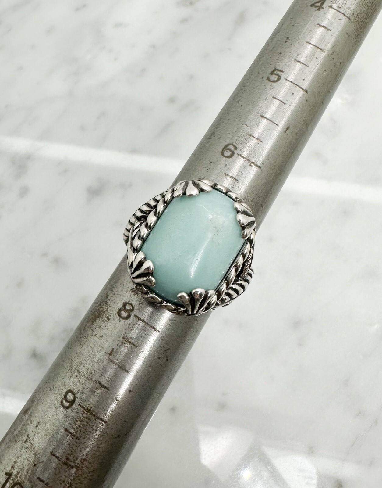 Carolyn Pollack Relios Sterling Silver 925 Blue Amagonite Gemstone Ring O445 - Image 11