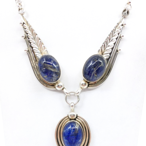 Sterling Silver 925 18" Necklace Lapis Lazuli 14629