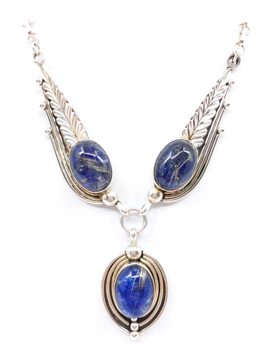 Sterling Silver 925 18" Necklace Lapis Lazuli 14629 - Image 2