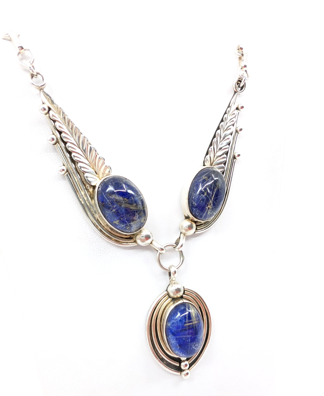 Sterling Silver 925 18" Necklace Lapis Lazuli 14629 - Image 4