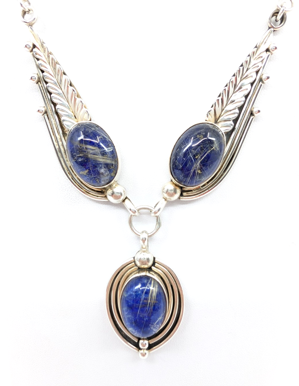 Sterling Silver 925 18" Necklace Lapis Lazuli 14629 - Image 5