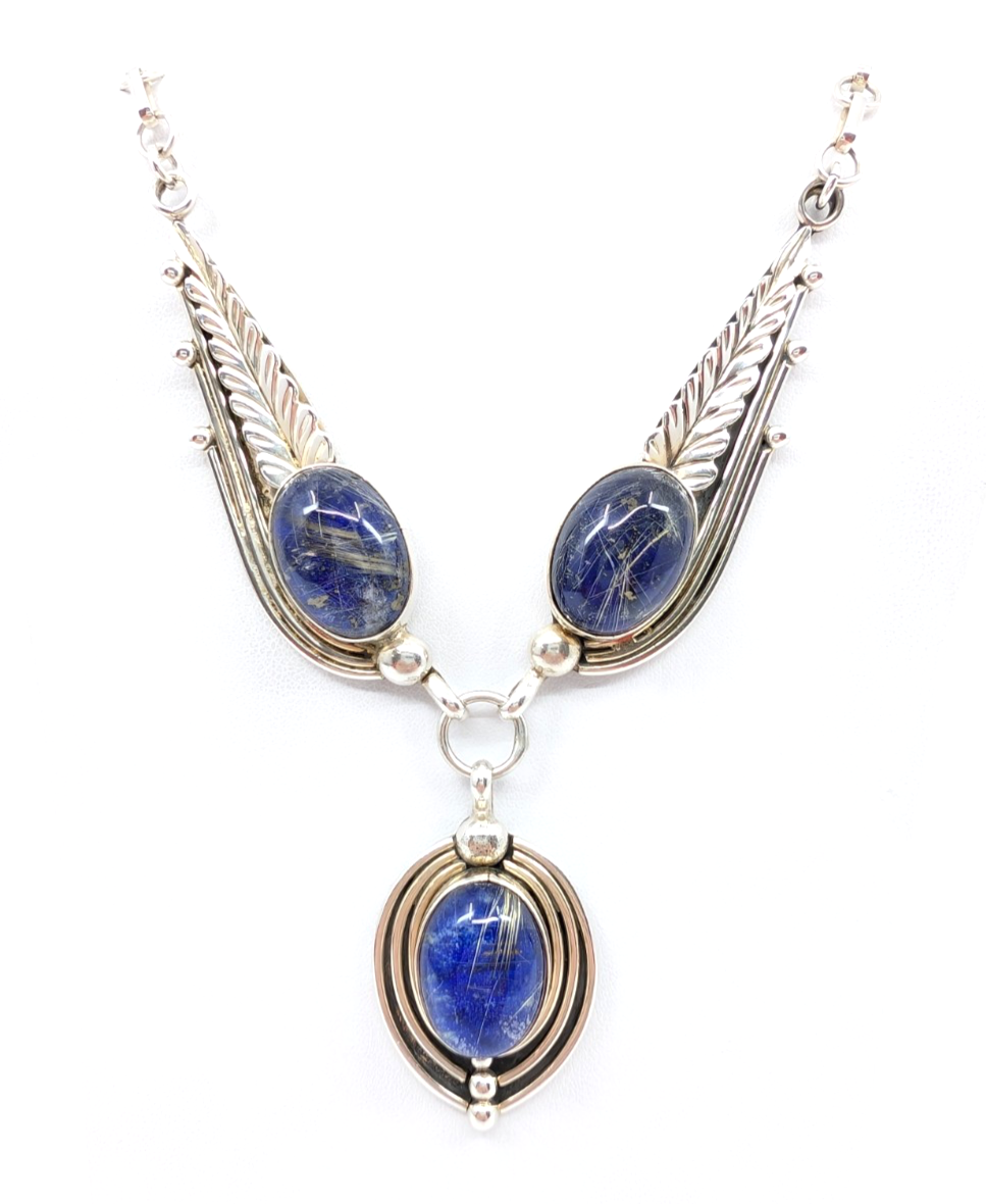 Sterling Silver 925 18" Necklace Lapis Lazuli 14629 - Image 6