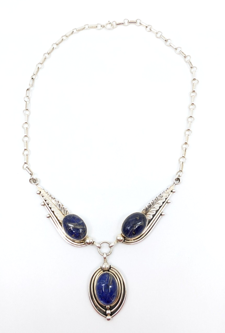 Sterling Silver 925 18" Necklace Lapis Lazuli 14629 - Image 7