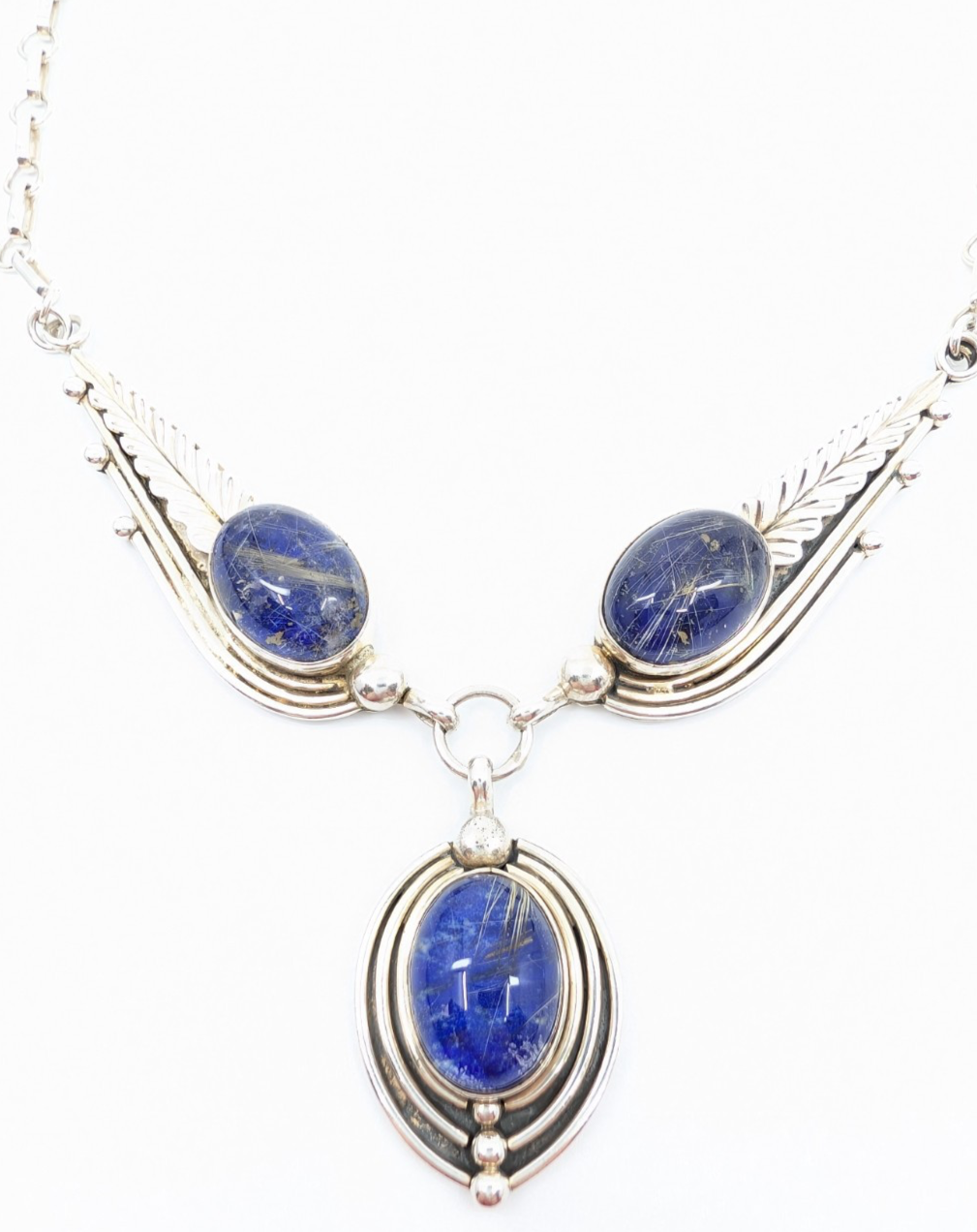 Sterling Silver 925 18" Necklace Lapis Lazuli 14629 - Image 8