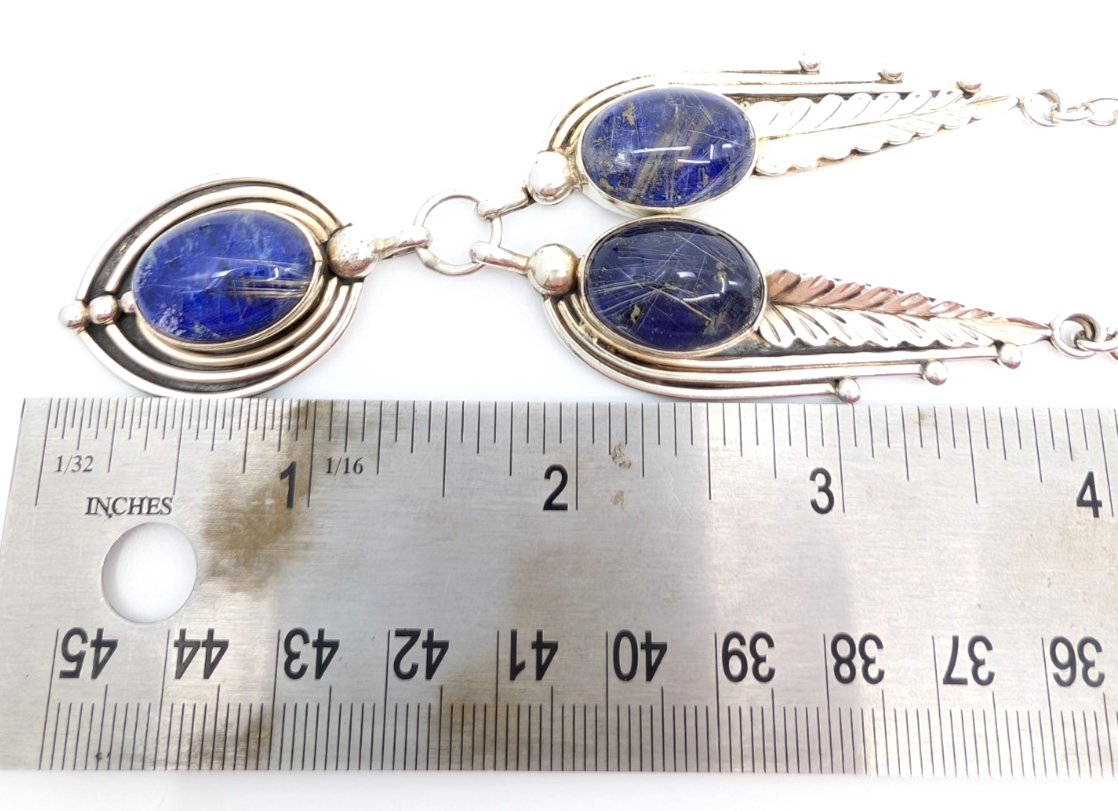 Sterling Silver 925 18" Necklace Lapis Lazuli 14629 - Image 13