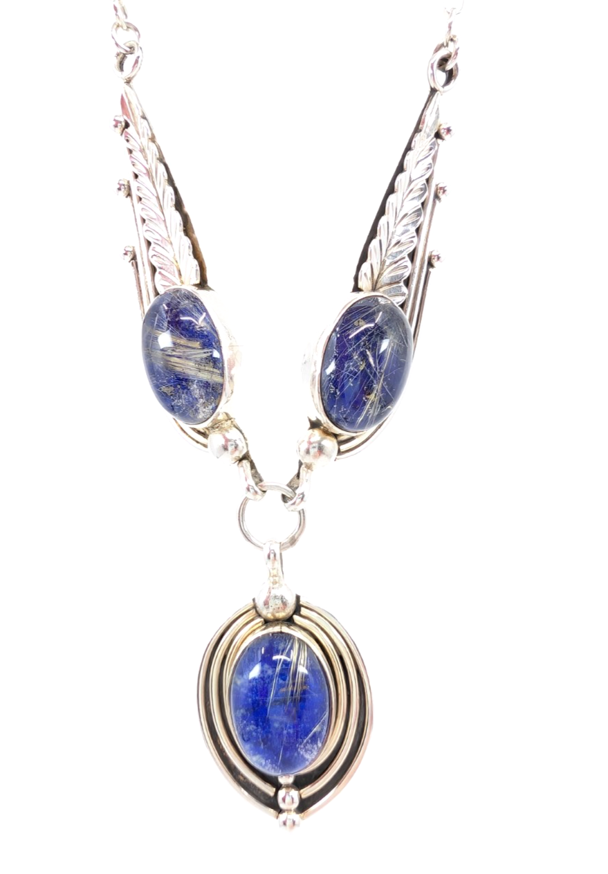 Sterling Silver 925 18" Necklace Lapis Lazuli 14629 - Image 15