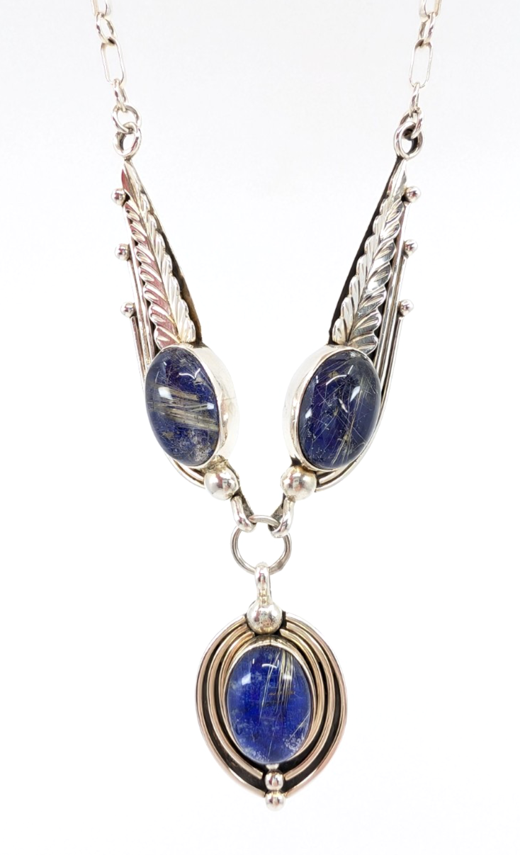 Sterling Silver 925 18" Necklace Lapis Lazuli 14629 - Image 19
