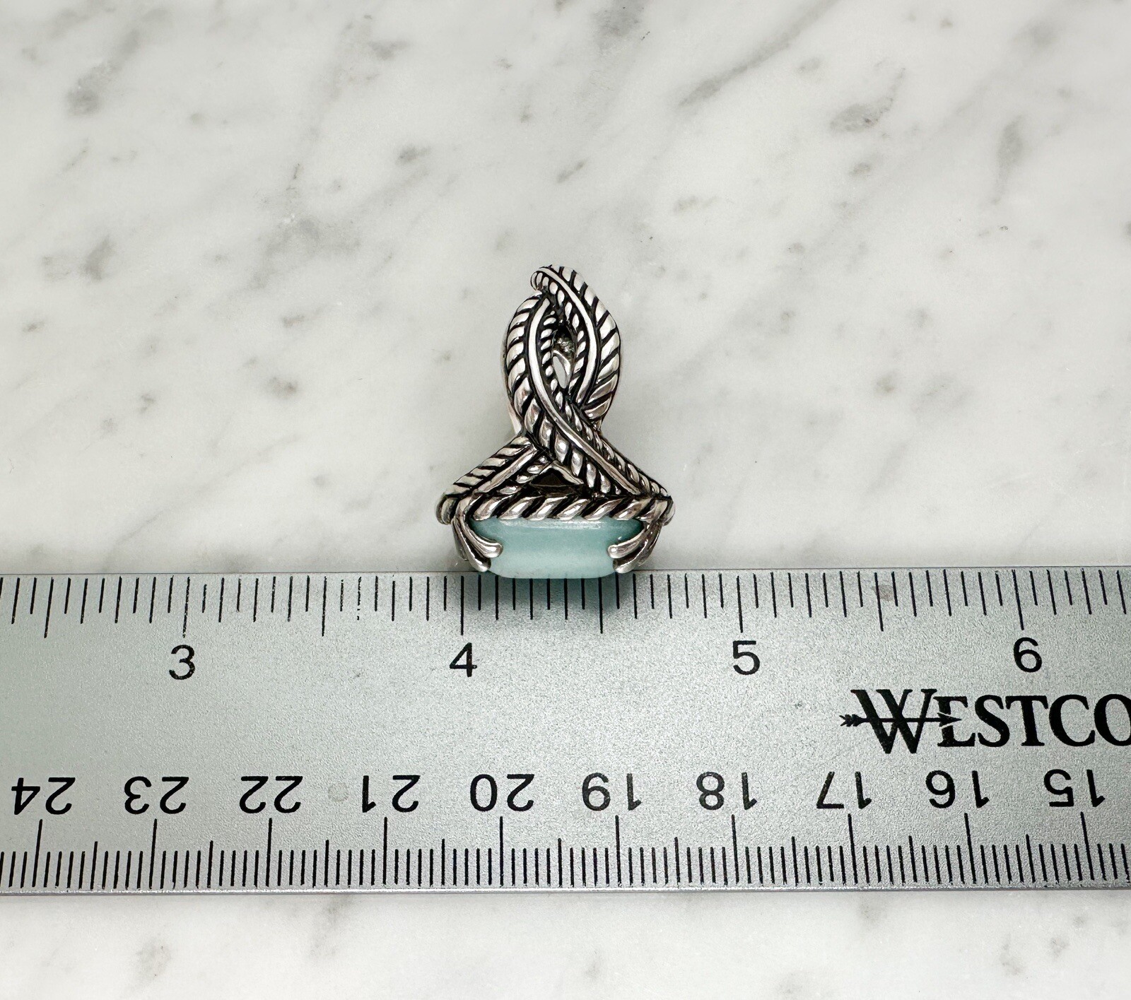 Carolyn Pollack Relios Sterling Silver 925 Blue Amagonite Gemstone Ring O445 - Image 14