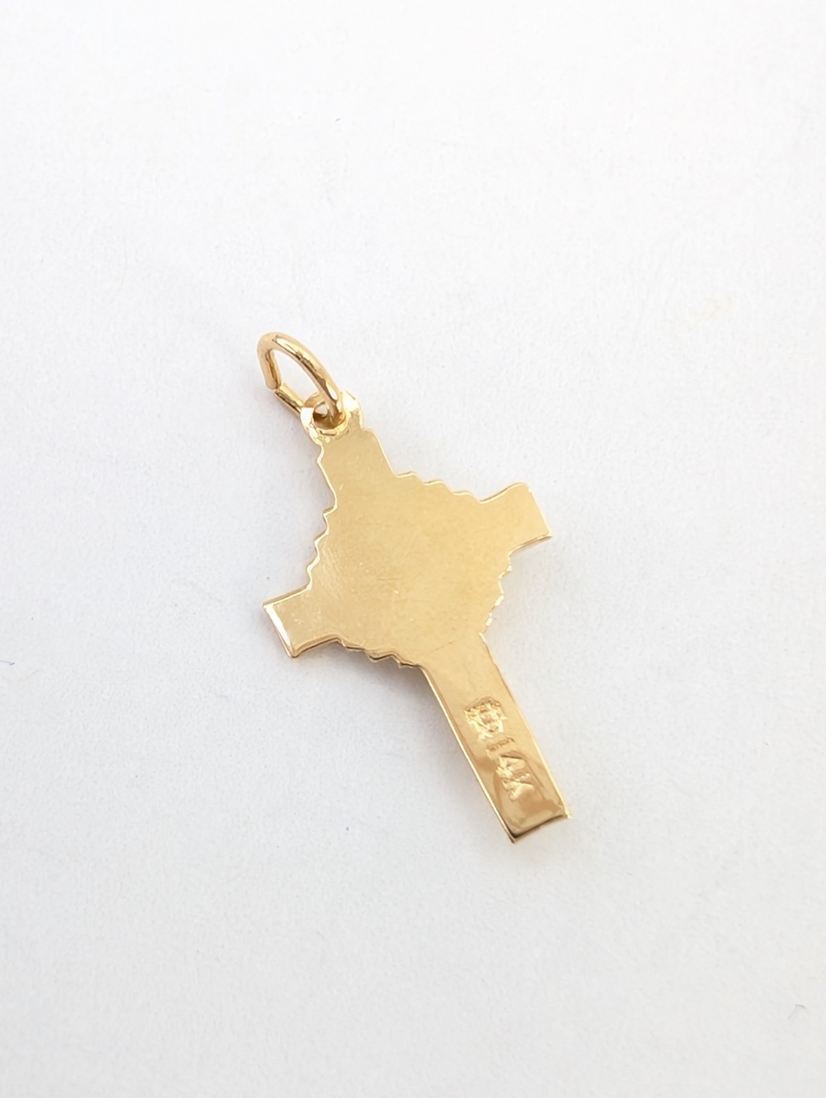 14K Yellow Gold Dainty Crucifix Cross Pendant P471-Fox1251 - Image 5