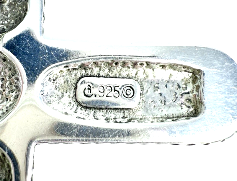 Sterling Silver 925 1 7/8" Pendant Relios Multi Gem Pin/ Pen 12564 - Image 6