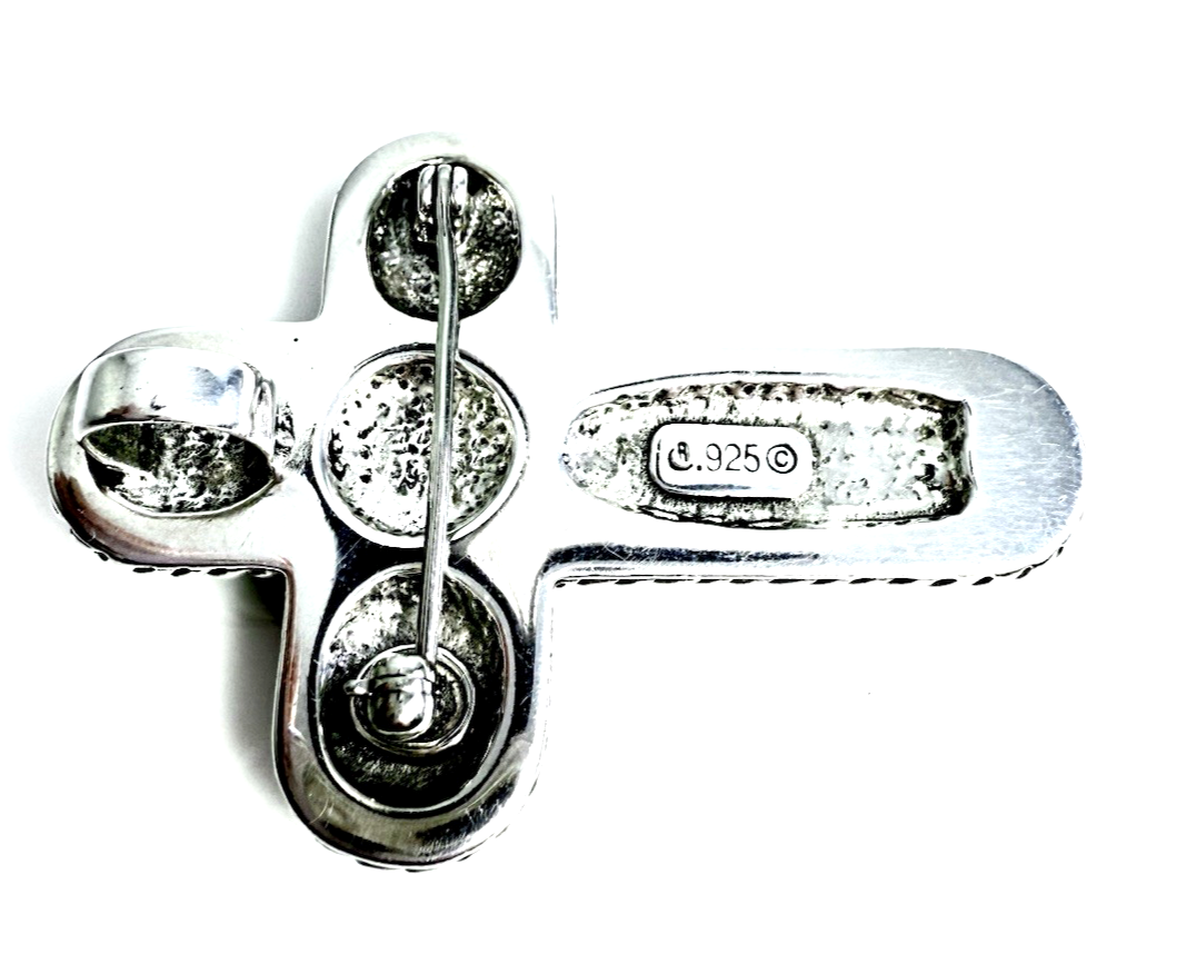 Sterling Silver 925 1 7/8" Pendant Relios Multi Gem Pin/ Pen 12564 - Image 7