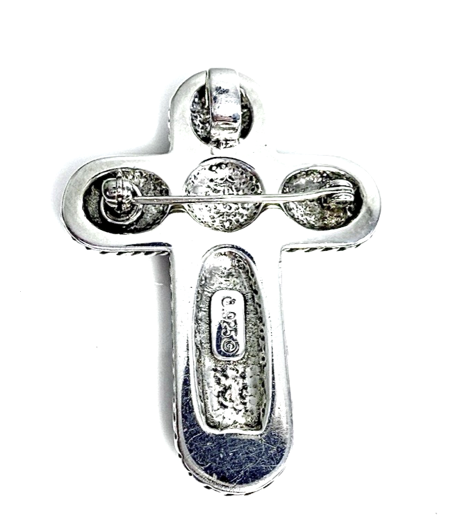 Sterling Silver 925 1 7/8" Pendant Relios Multi Gem Pin/ Pen 12564 - Image 9