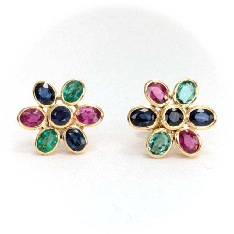 Gemstone Gold Earrings