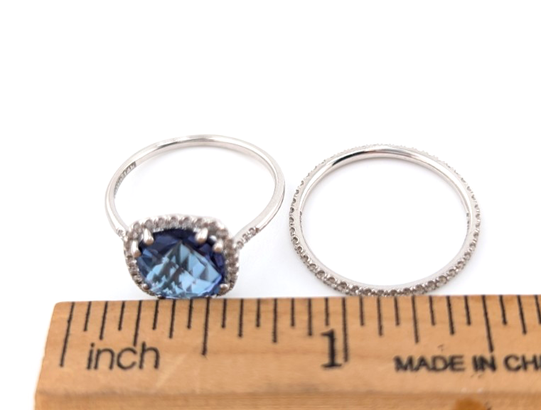 Kalan Alexandrite Halo 18K White Gold ring set OAK599 - Image 15